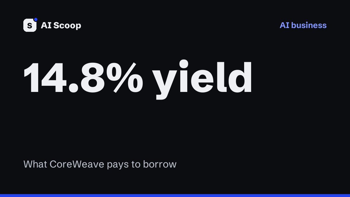 Cover card for the story on CoreWeave's bond yield near 15 percent and the October 14 AI stock sell-off