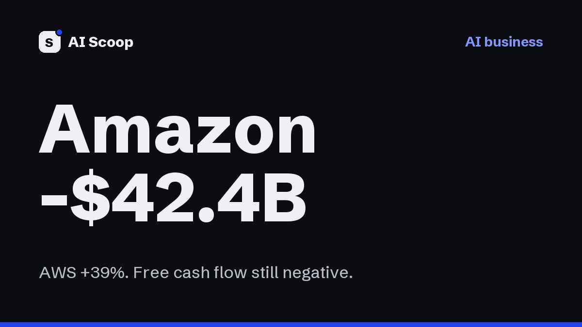 Text cover reading Amazon -$42.4B, for the story on Amazon's negative free cash flow in Q3 2026