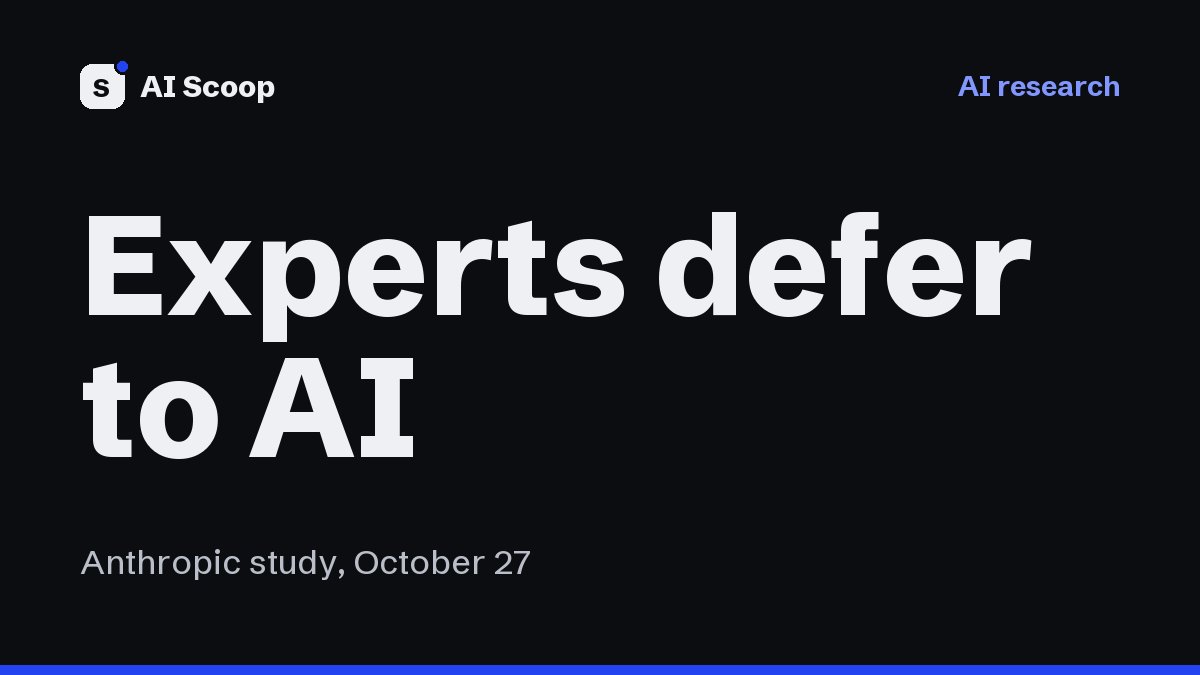 Cover for the story on Anthropic's study of experts deferring to AI agents
