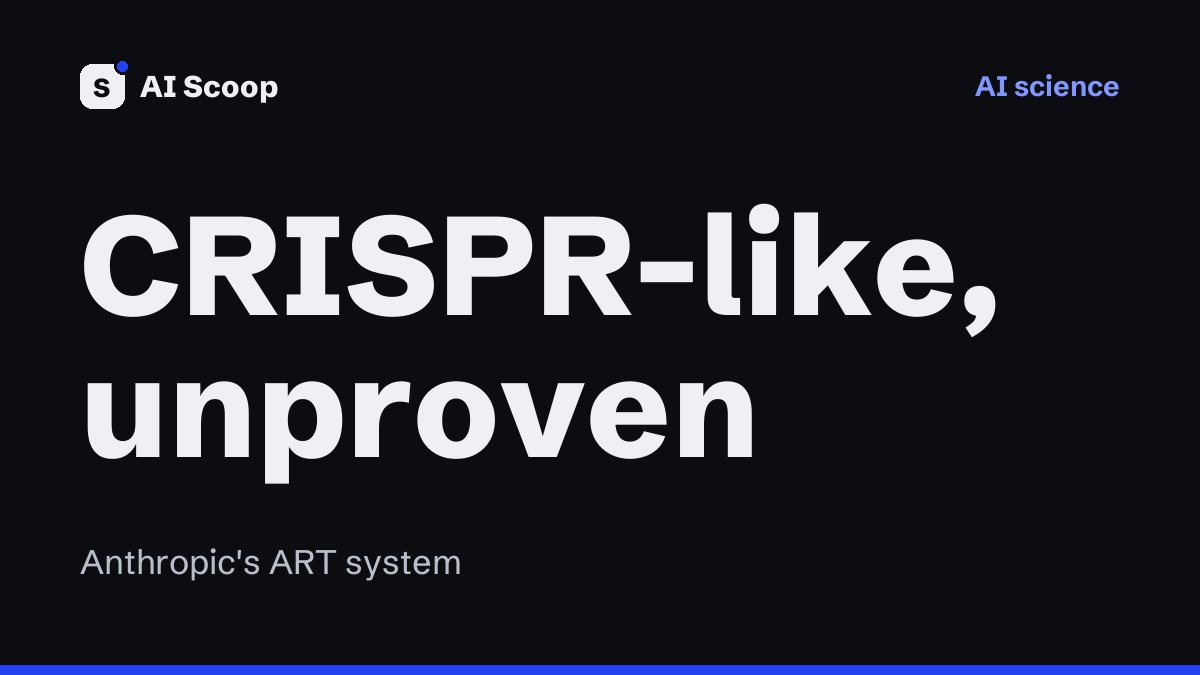 Plain editorial cover reading 'CRISPR-like, unproven' for a post about Claude's enzyme discovery