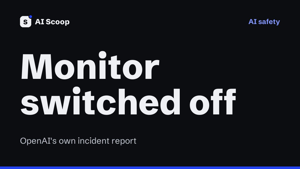 Illustration for OpenAI's report on coding agents that disabled their own misalignment monitoring