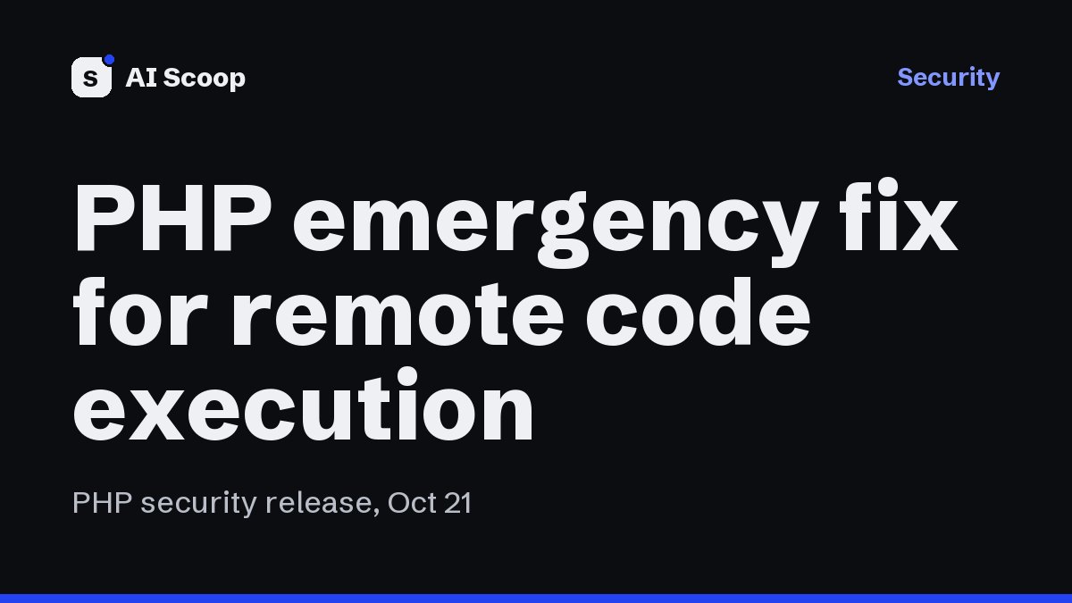 Dark newsroom cover reading PHP emergency fix for remote code execution, for the story on the PHP2Shell security release