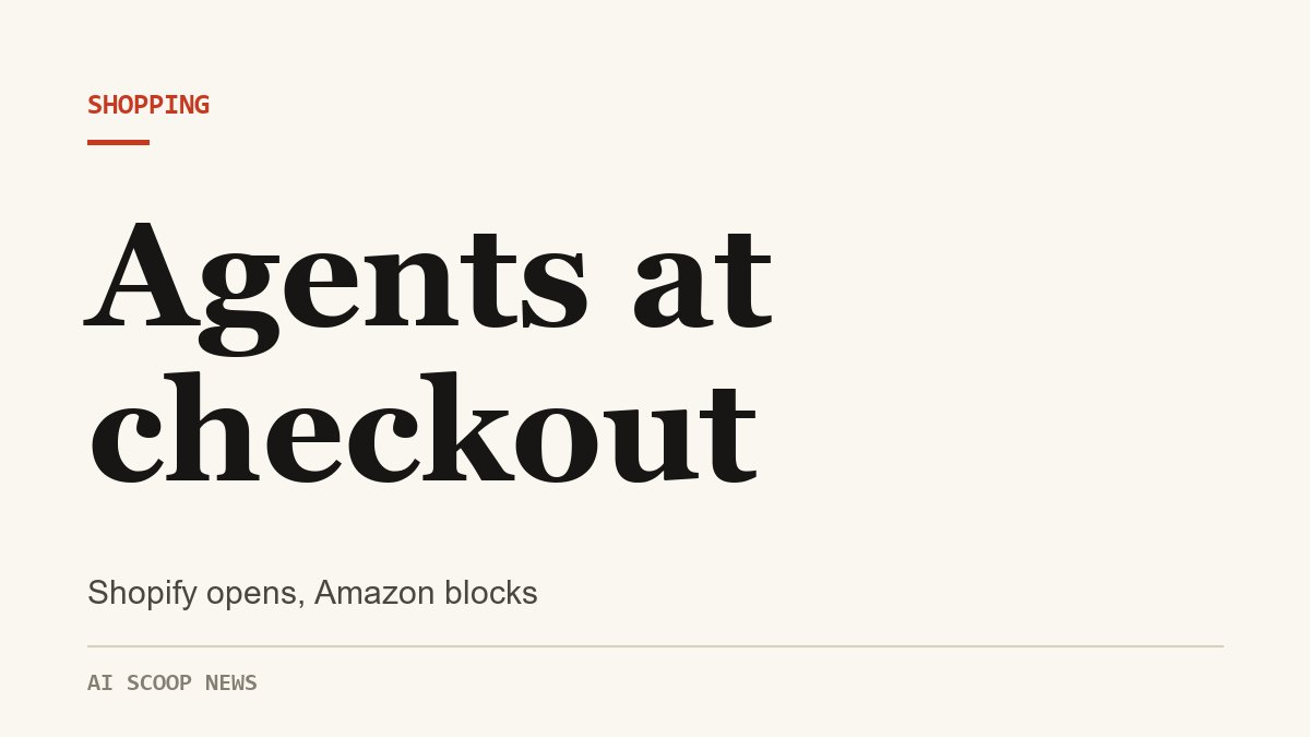 Illustration of a path routing around a wall, for the story on Shopify opening checkout to AI agents after Amazon blocked Meta's Muse